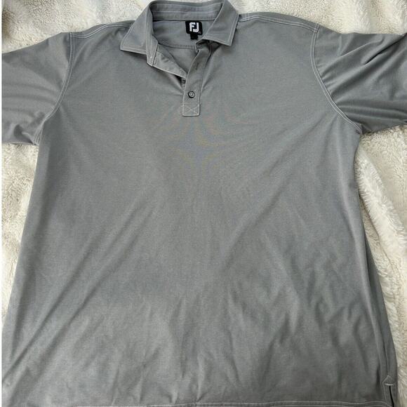 FootJoy Polo Shirt Mens Extra Large Gray Golf Knit Stretch Preppy - Picture 2 of 3